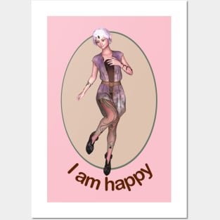 I Am Happy Elf fairy faerie dancing Posters and Art